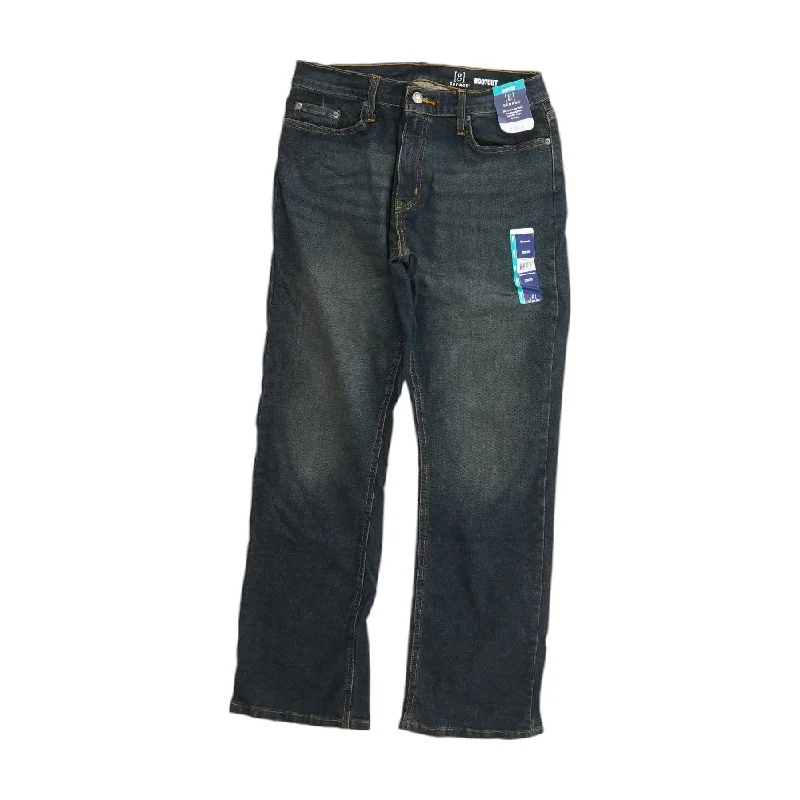 Solid Bootcut Jeans Comfortable Folded Hem Jeans