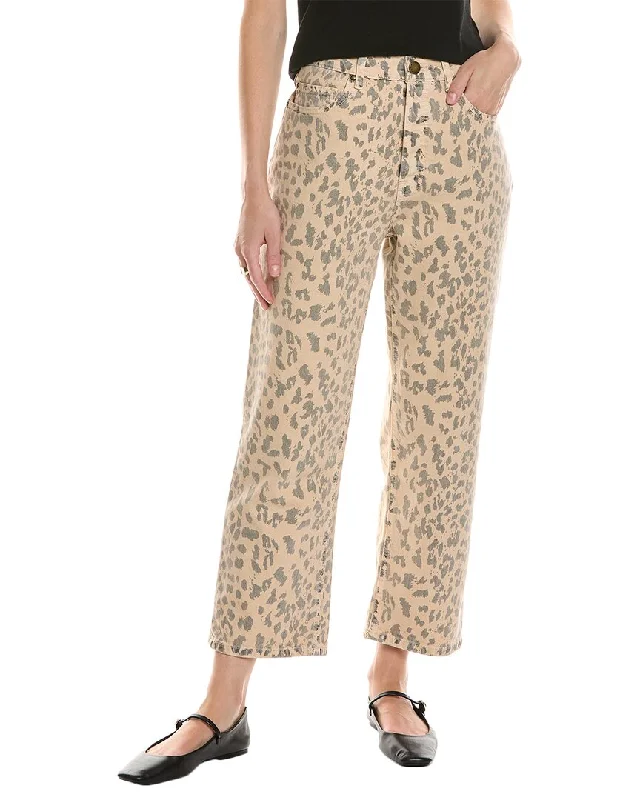 THE GREAT The Wayne Vintage Leopard Jean Stylish Paperbag Waist Denim