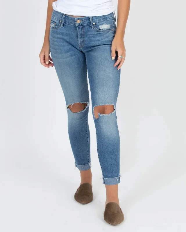 "The Looker Ankle Fray" Jeans Comfortable Mid-Rise Jeans