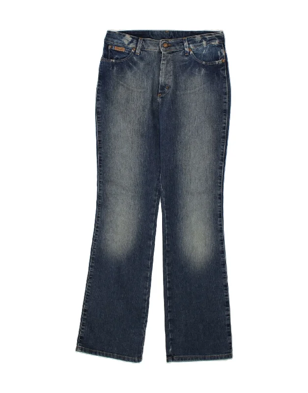 WRANGLER Womens Body Fit Flared Jeans W31 L32 Blue Cotton Cozy Wide-Legged Jeans