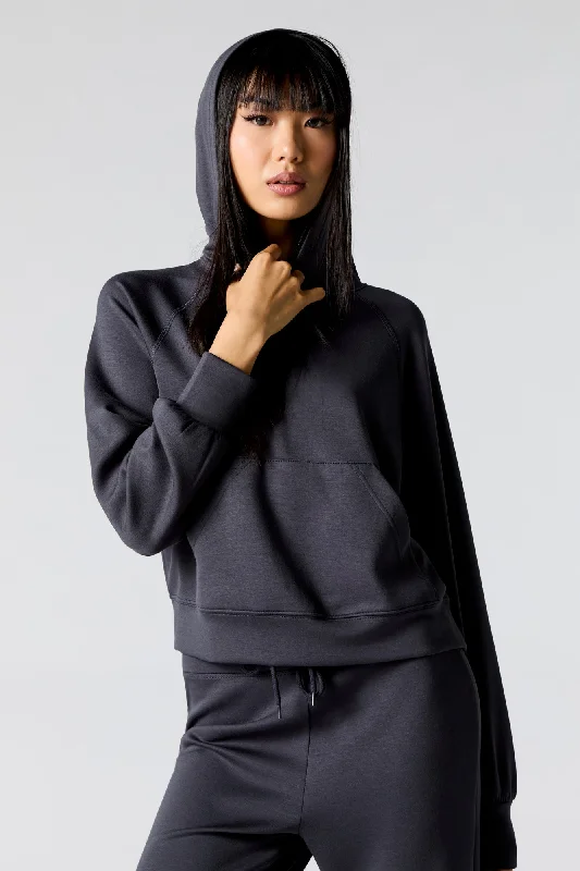 Active Boxy Hoodie Hoodie with Hem Ribbing Snug Secure