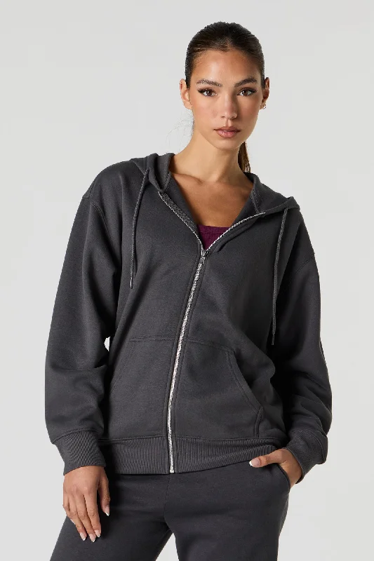 Soft Fleece Oversized Zip-Up Hoodie Hoodie Sweatshirt Pullover