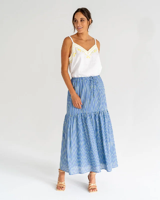 Alba Maxi Skirt - Voile Stripe corduroy skirt comfortable