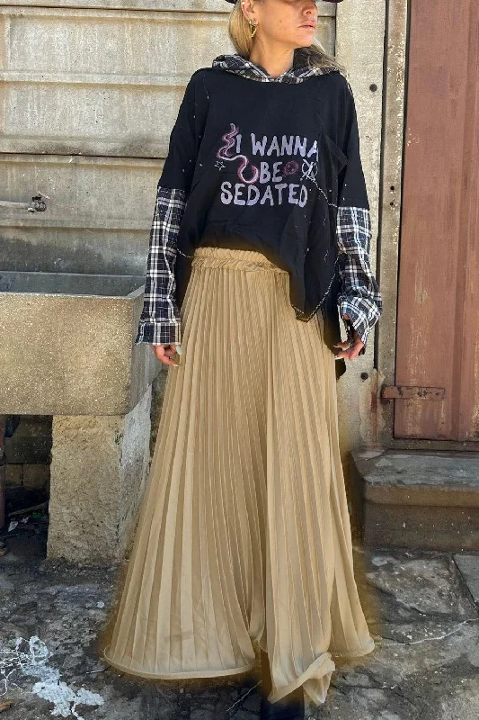 B plise skirt gold lace skirt feminine