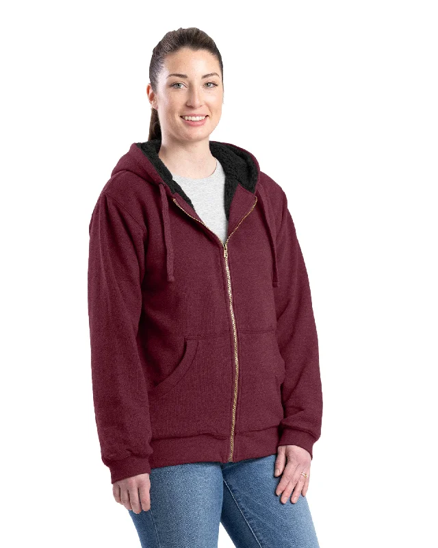 Berne Insulated Full-Zip Hooded Sweatshirt - Womens Hoodie with Applique Textured Unique Berne Insulated Full-Zip Hooded Sweatshirt - Womens Hoodie with Applique Textured Unique
