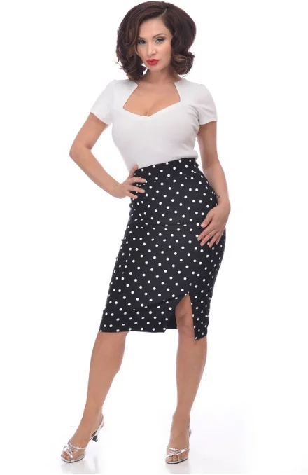 Black Polka Dot Skirt pleated skirt texture