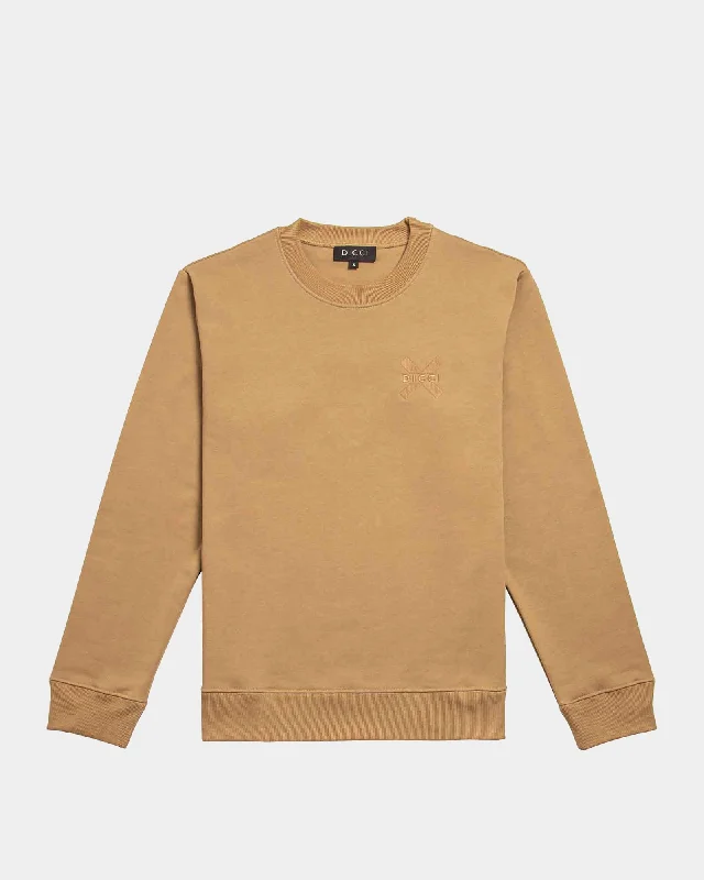 Logo Embroided Sweatshirt Hoodie with Distressed Vintage Worn