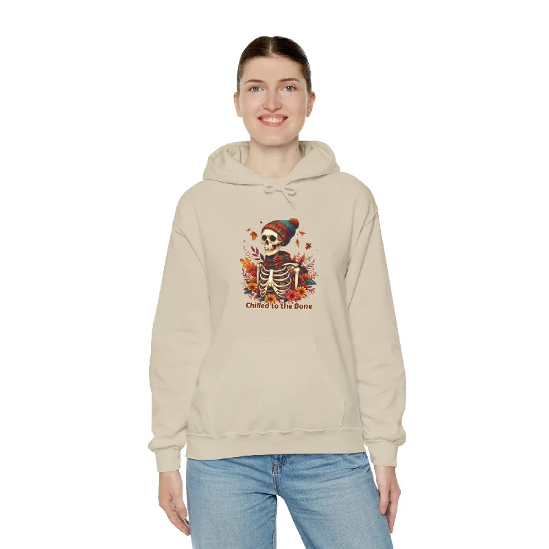 Chilled to the Bone Unisex Heavy Blend™ Hooded Sweatshirt Hoodie with Typography Text Message