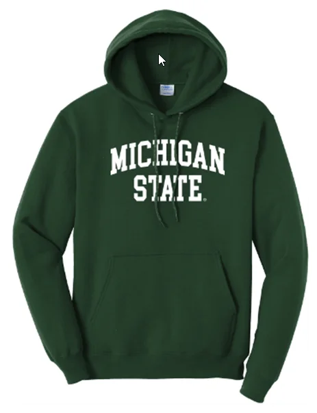 Classic Michigan State Green Hoodie Hoodie with Mesh Breathable Sporty