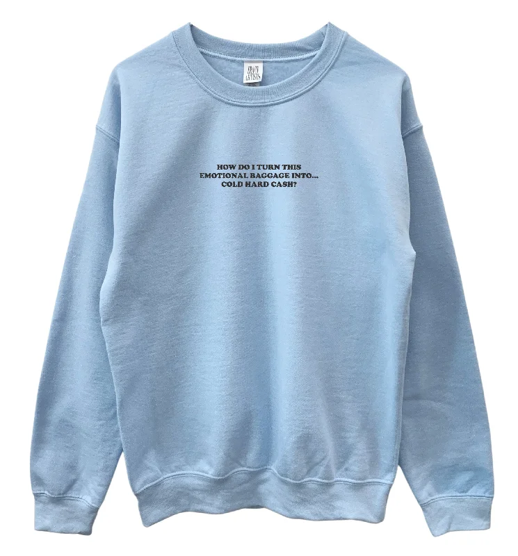 Emotional Baggage Light Blue Unisex Crewneck Sweatshirt Hoodie Crop Top Short Trendy