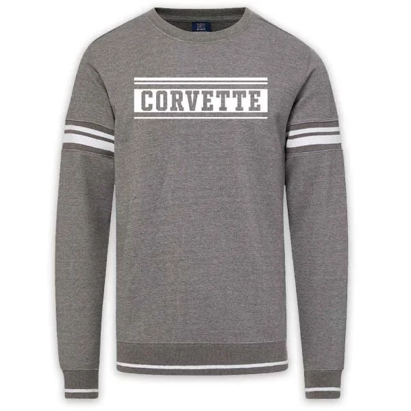 Corvette Donovan Striped Rib Crew Sweatshirt Hoodie with Velcro Closure Adjustable Secure
