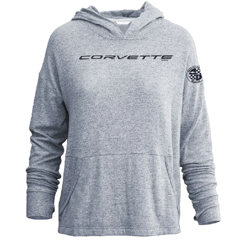 Corvette Ladies' Navy Loungewear Hoodie Hoodie with Cuffed Sleeves Snug Secure
