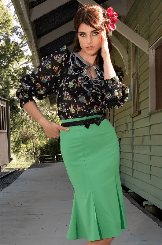 Cotton Tail Soiree Classic Skirt (Green) chiffon skirt airy