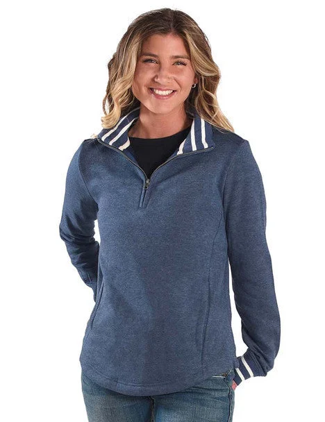 Cowgirl Tuff quarter zip Sweatshirt Hoodie with Puffed Sleeves Voluminous Trendy