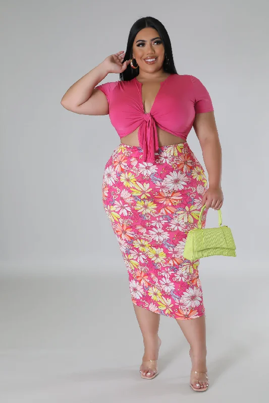 Darrylyn Skirt Set chiffon skirt lightweight