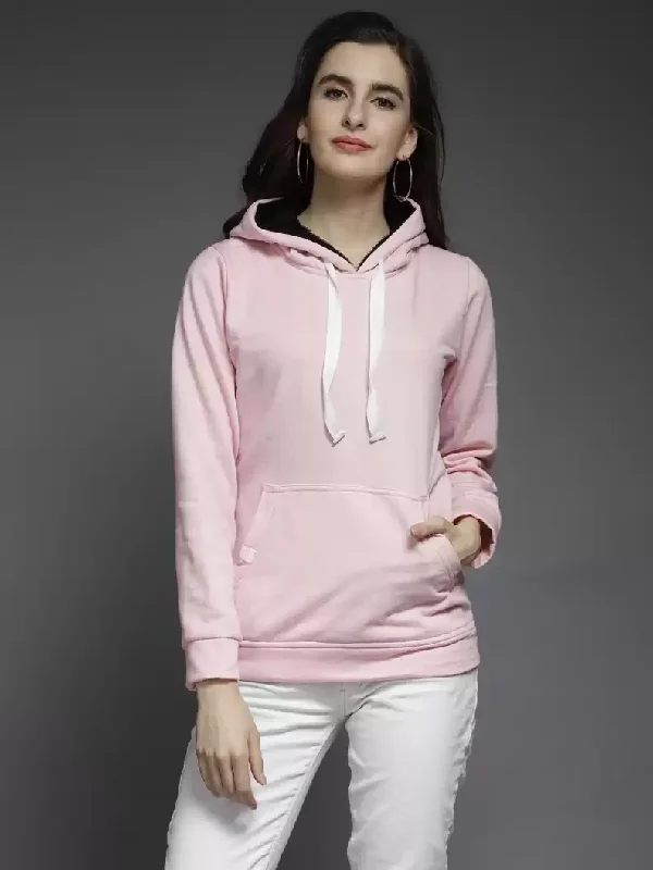 TANDUL  Full Sleeve Solid Women Sweatshirt Hoodie with Raglan Sleeves Sporty Comfortable