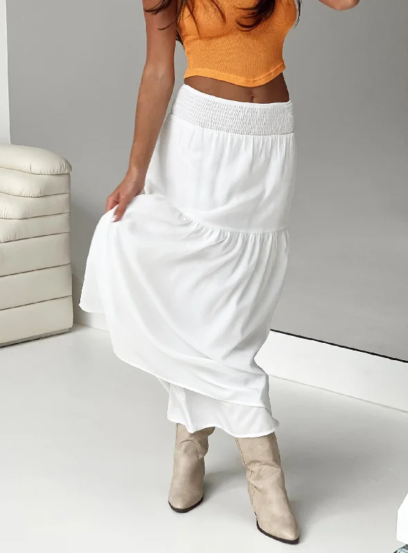 Dion Maxi Skirt White maxi skirt elegant