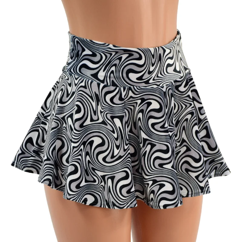 UV Glow Distortion Velvet Mini Rave Skirt linen skirt breathable