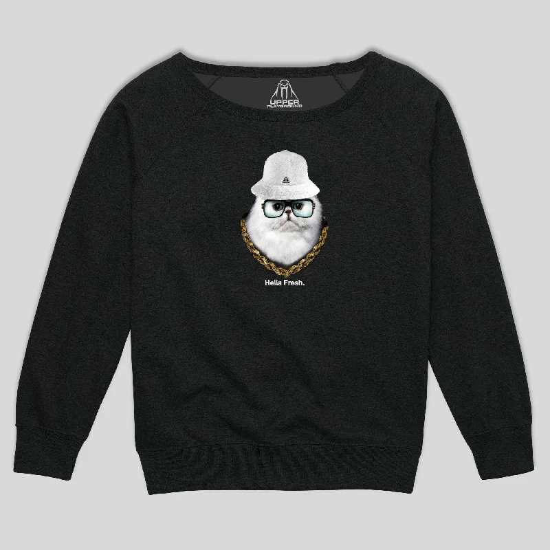 HELLA FRESH WOMEN'S SCOOP NECK SWEATSHIRT Oversized Hoodie Comfort Casual