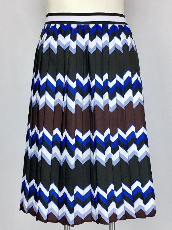 eloquii Size 18W Black & Blue Chevron Stripe Skirt wool skirt thick