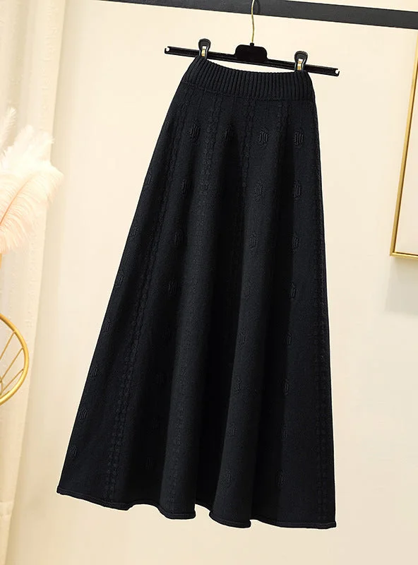 Wool Casual High Waist Skirt cashmere skirt rich