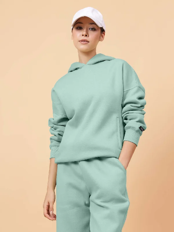 Fitkin Women Solid Turquoise Blue CozyCore Fleece Hoodie Hoodie with Button Placket Classic Preppy Fitkin Women Solid Turquoise Blue CozyCore Fleece Hoodie Hoodie with Button Placket Classic Preppy