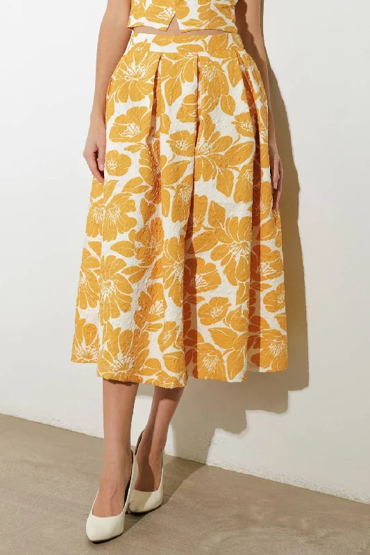 PLAIN OPTIMISM WOVEN MIDI SKIRT chiffon skirt flowing