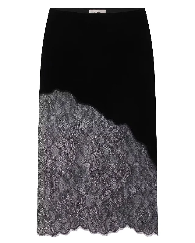 Black Velvet Lace Skirt linen skirt natural