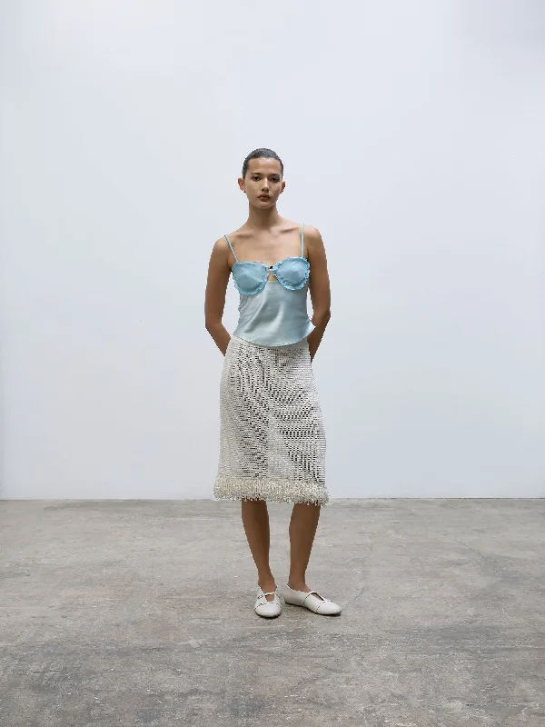 Fringe Skirt | Off White wrap skirt elegant