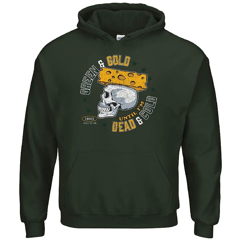 Green Bay Packers Green & Gold Until I'm Dead & Cold Hoodie Hoodie with Sequins Glamorous Eye-catching