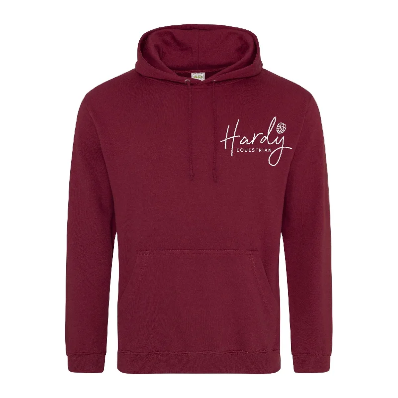 Hardy Equestrian Women's Ash Burgundy Hoodie Hoodie with Patch Decorative Personalized