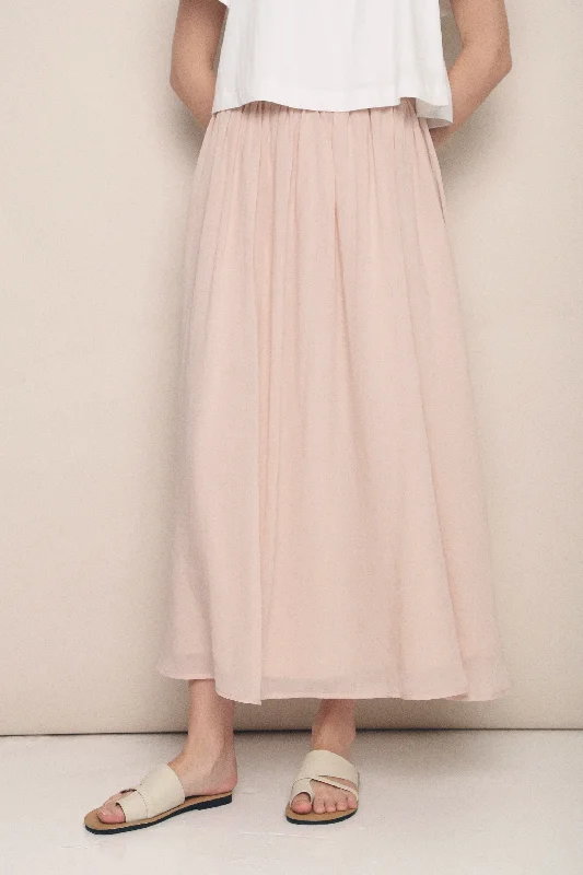 Hathaway Airy Maxi Skirt Blush lace skirt romantic