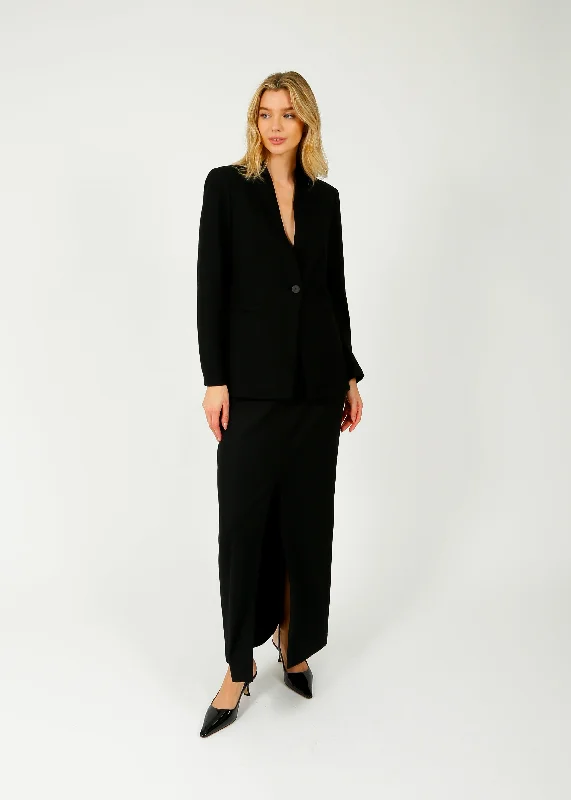 HW Superfine Merino Skirt in Black chiffon skirt floaty