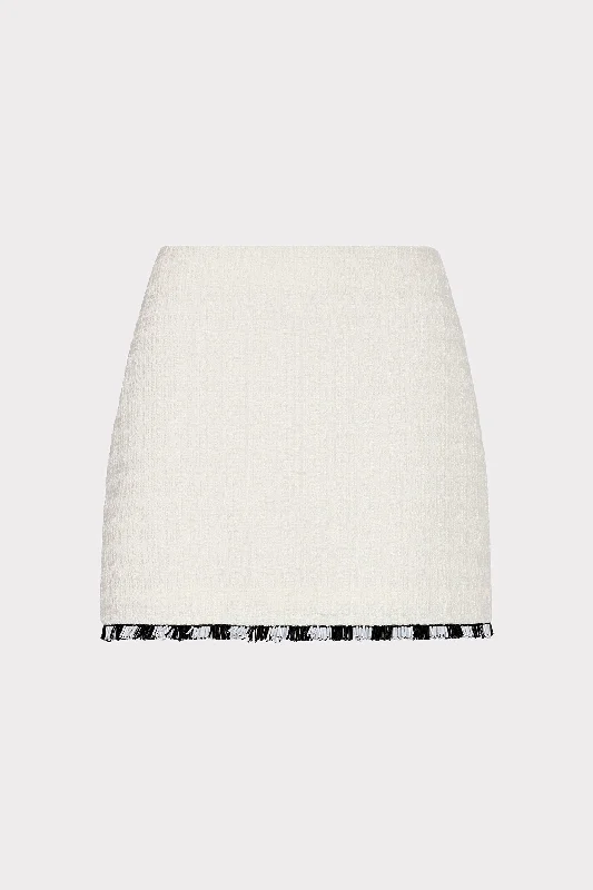 Jayla Beaded Fringe Mini Skirt velvet skirt luxury