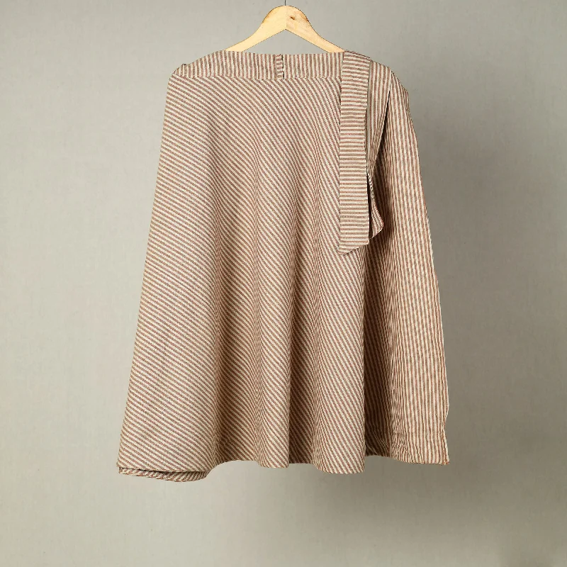 Brown - Jhiri Handloom Cotton Wrap Around Plain Skirt 02 velvet skirt luxurious