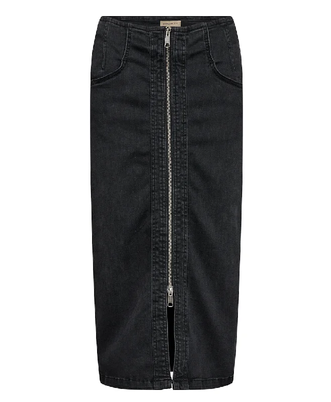 Kimberly 36 Dark Grey Denim Skirt lace skirt elegant