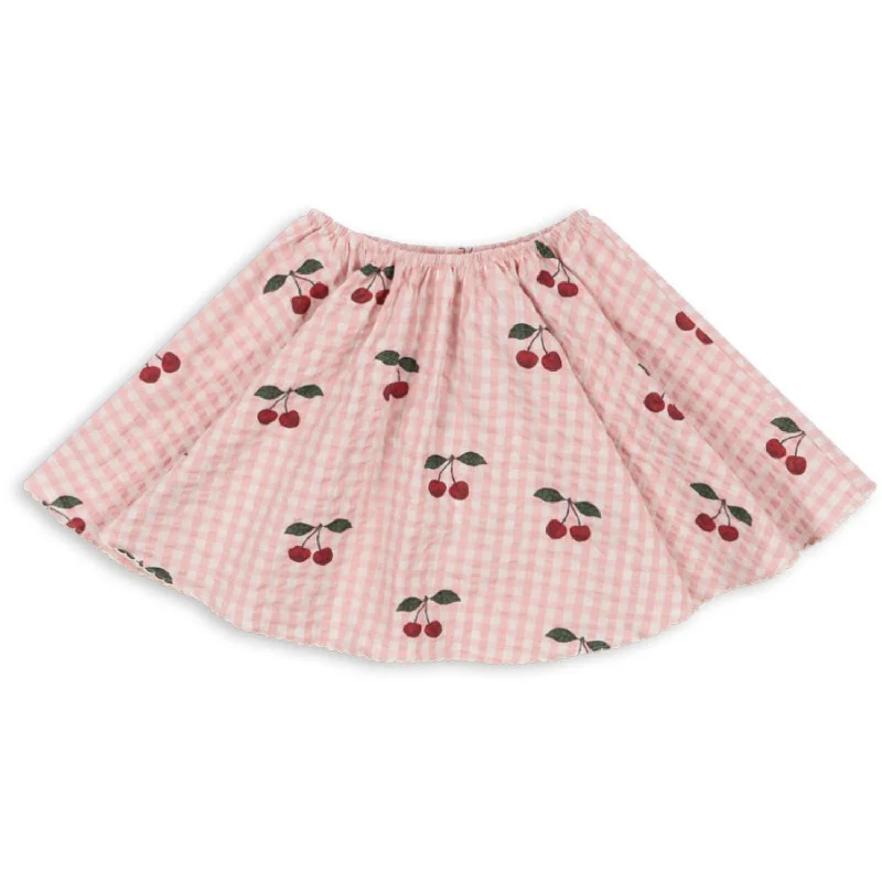 Konges Sløjd Cherry Check Kim Skirt Gots silk skirt smooth