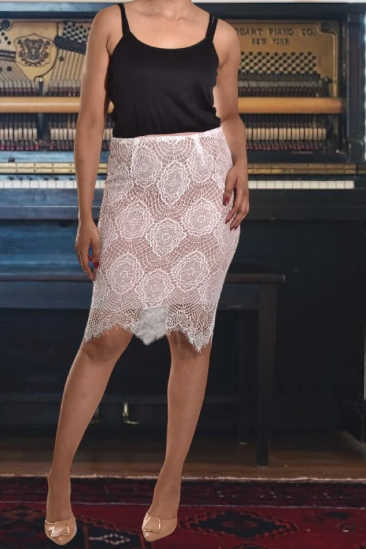 Ladies Cream Lace Skirt lace skirt romantic