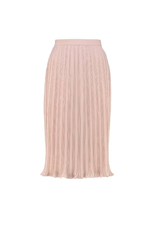 LANTANA NUDE PINK PLISSÉ PENCIL SKIRT leather skirt bold