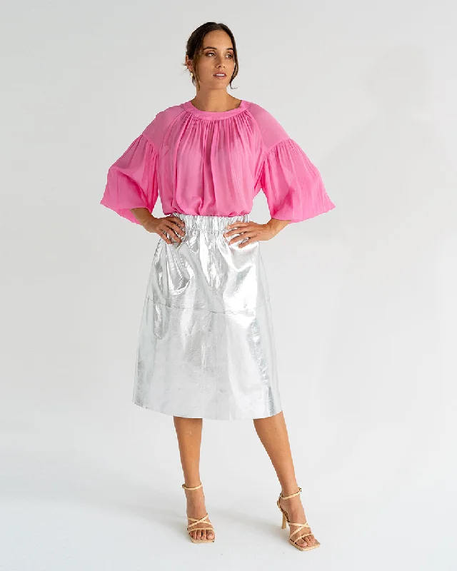 Lexi Skirt - Silver denim skirt durable
