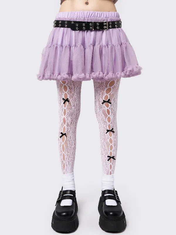 Lila Chiffon Tutu Mini Skirt denim skirt casual