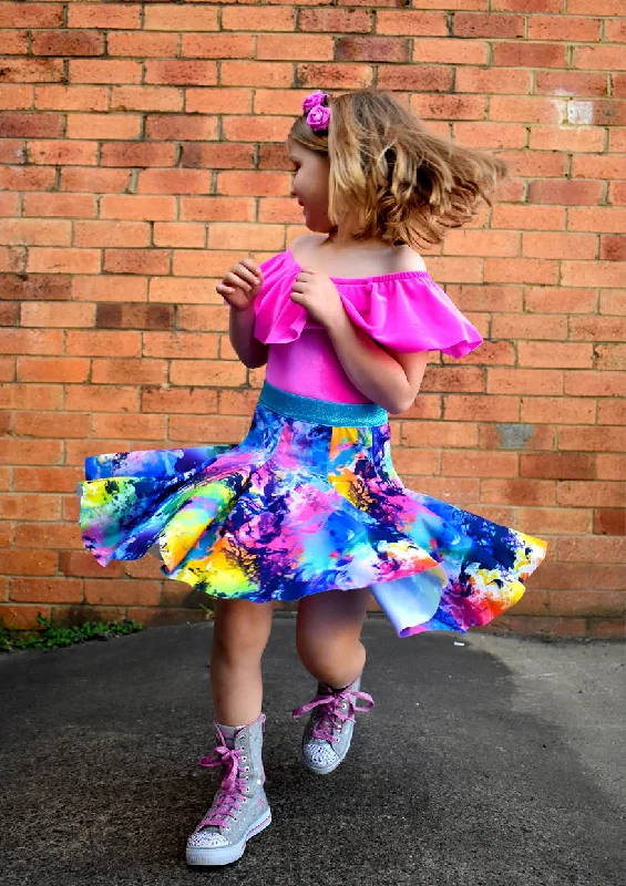 Little Miss Symphony Skirt | Girls Sewing Pattern ribbed skirt waist