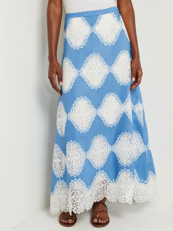 Maxi A-Line Skirt patchwork skirt art