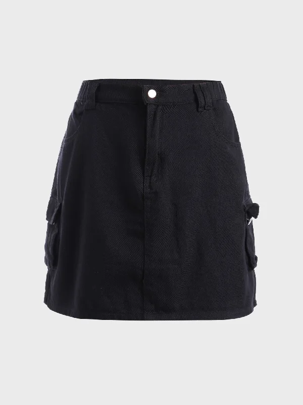Midsize Chic Style Cargo Mini Skirt cashmere skirt plush