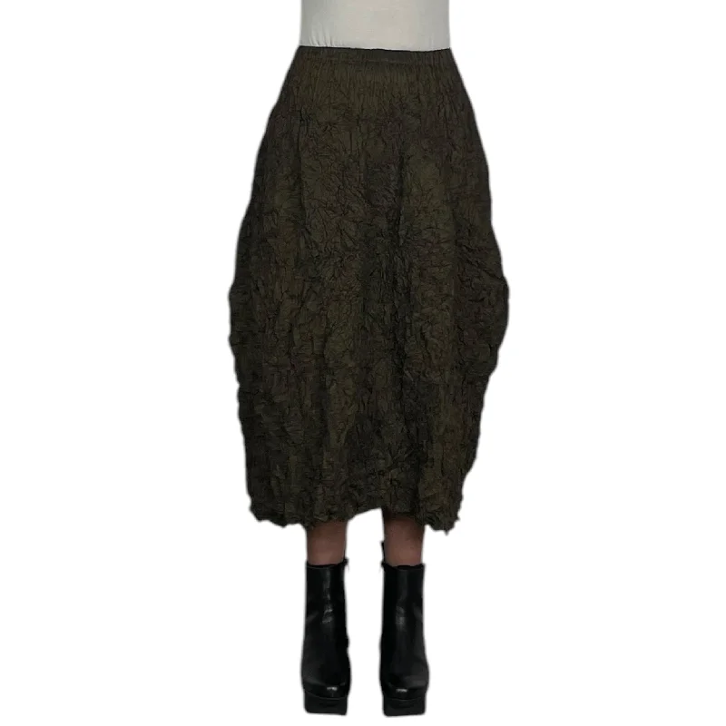 CRINKLE PLEAT A-LINE SKIRT chiffon skirt delicate
