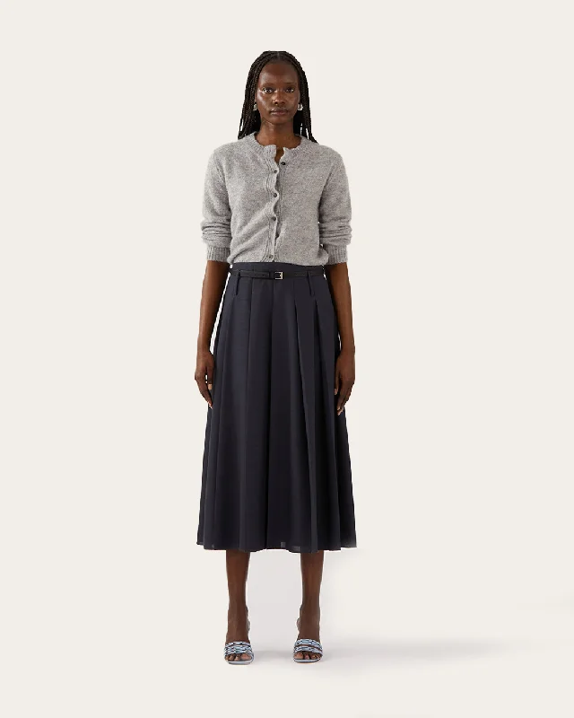 Odette Skirt Wool Blend Suiting Slate boho skirt vibe