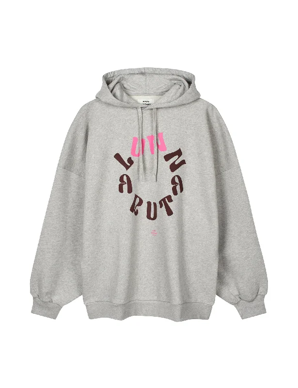Organic Sweat Harvey Hoodie, Light Grey Melange Hoodie with Exposed Zipper Edgy Industrial Organic Sweat Harvey Hoodie, Light Grey Melange Hoodie with Exposed Zipper Edgy Industrial