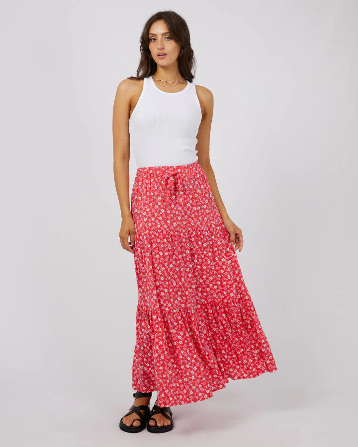 All About Eve Dolly Maxi Skirt - Red maxi skirt elegant
