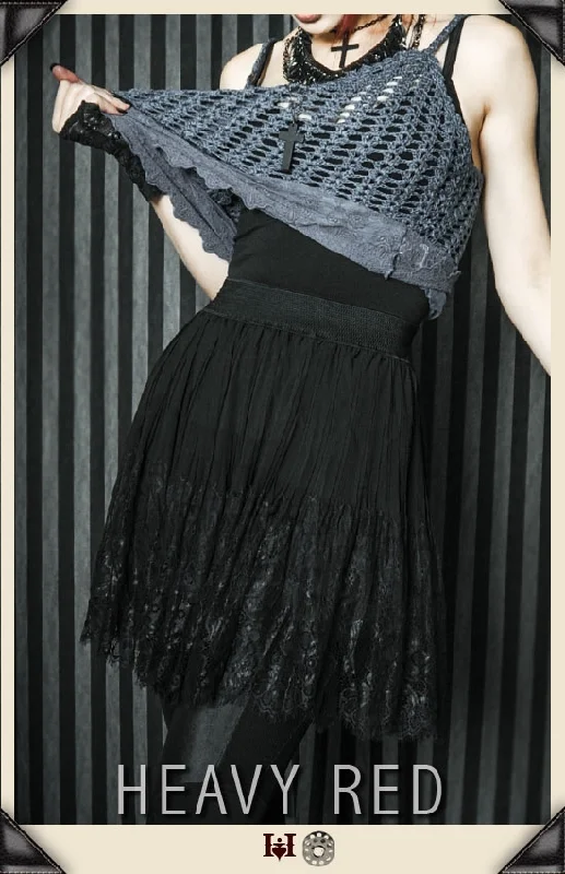 Pleats And Lace Skirt lightweight skirt design