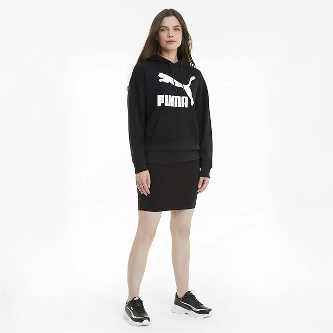 PUMA Women's Classics Logo Hoodie Hoodie with Raglan Sleeves Sporty Comfortable